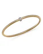 Alberto Amati 14K White & Yellow Gold Diamond Tubogas Stretch Bracelet