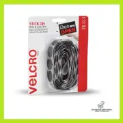 VELCRO® Brand 22mm Black Stick Hook And Loop On Dots - 40 Pack- Adhesive Backed