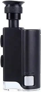 Meichoon Handheld 200X-240X Zoom Microscope Pocket Loupe Portable LED Lamp Light Jewelry Magnifier Cellphone Clip Magnifying Glass Currency Verification Identification Jade Gemstones