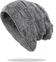 Adult Winter Warm Knit Hat for Women Men Unisex Wool Knitted Casual Outdoor Cotton Hats 56-62cm zhengpingpai (Color : Gray)