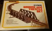 TYCO 17 PIECE BRIDGE AND TRESTLE SET HO SCALE , Plus 12 Telephone Poles!