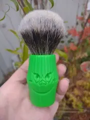 The Grinch Shave Brush Custom Handle 26mm Two Band Badger/Synthetic Mixed Knot