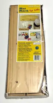 DESIGN 1-2-3 Hat Rack for Kids Kit Solid Natural Pine 19 in. x 7 in. NEW SEALED