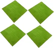 NOLITOY 4pcs Realistic Fake Grass Pads Artificial Turf for Sand Table Scenery Lightweight Versatile Miniature Landscaping Decor for DIY Crafting and Model Building