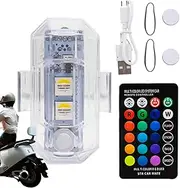 Wireless LED Flashing Lights - Motorcycle Warning Light - Warning Lights with Remote Control, Anti-Collision RGB Lights for Car Motorcycle