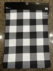 NWT Robert Stanley 70" x 13" black grey white plaid table runner farmhouse