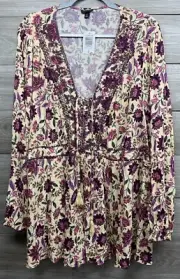 NEW Torrid Womens Plus 4X Babydoll Rayon Floral Embroidered Boho Top Blouse