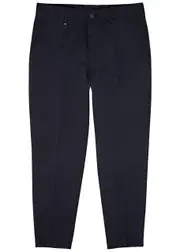 Boss Slim-leg Stretch-twill Trousers - Navy - 52 (W36 / XL) 52 (W36 / XL)