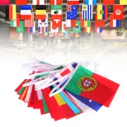 7.6M World Cup Bunting Fabric 2023 Qatar 32 Football Teams Flags Banner New