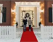 EZLucky Red Carpet Runner for Party, 2.6X15 ft, 130 GSM Felt Non-Woven Fabric, Hollywood Red Carpet for Event, Aisle Runner for Wedding Ceremony, Movie Theme Party Decorations, Red Runway Rug for Prom