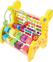 KOMBIUDA Early Learning Wooden Toy Set Animal Abacus Cognitive Development Toy Boys and Girls Hand-Eye Coordination