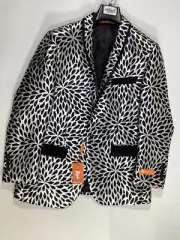 Mens St. Patrick Black White Pattern Tuxedo Jacket NEW