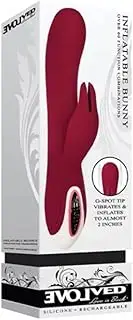 Evolved Inflatable Bunny - Burgundy 22.6 cm USB Rechargeable Inflatable Rabbit Vibrator