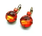 Earrings By Mariana Woman Faceted Hyacinth and Orange Swarovski Crystals