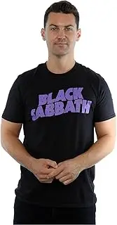 [Black Sabbath] T Shirt Classic Wavy Vintage band logo Official Unisex Black XL