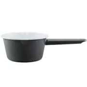 Falcon Enamelware 14cm Enamel 850ml Milk Saucepan in Dark Grey & White
