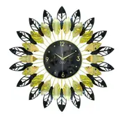 Decorative Abstract Design Metal Round Gold Frame Wall Clock 67 cm