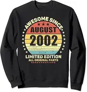 [X.Style] Awesome Since August 2002 21st Birthday Retro Sunset Sweatshirt ds867 Sweater (L) Black