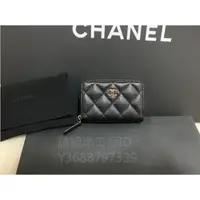 在飛比找蝦皮購物優惠-二手精品 CHANEL 香奈兒 經典款 拉鍊卡包 零錢包 C