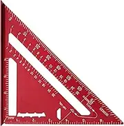 7 Inch Speed Square Carpenters Square Set Square Metal Carpenter Square Speed Square 7 Inch Measuring Tools for Woodworking Roofing Angle Measuring Marking (Red)