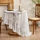 Round Tablecloth Solid Color Table Cloth Romantic Table Cover