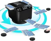 2-in-1 Automatic Card Shuffler and Dealer Machine, 360° Rotating 2 Decks Card Dealer with Wireless Remote, Casino Playing Card Table Accessories for Poker, Blackjack