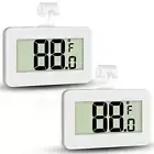 2 Pack Digital Fridge Thermometer with Hook and LCD Display for Kitchen Home