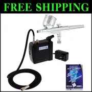 Precision Gravity Feed Airbrush System with Lightweight Mini Compressor Included