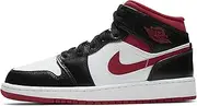 [Nike] Big Kid's Jordan 1 Mid White/Gym Red-Black (DJ4695 122) -, White/Gym Red-black, 7 Big Kid
