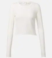 [Slvrlake] Slvrlake Cropped cotton jersey T-shirt AU 14 white