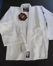 Fuji Core Gi Gear Kimono Martial Arts TOP & BELT ONLY 83977 White Sz 1 NEW