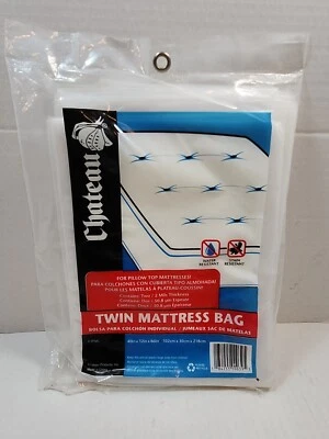 NEW 2 PACK TWIN SIZE MATTRESS BAGS For Moving or Storage 40x12x86" 2 MILS Thick
