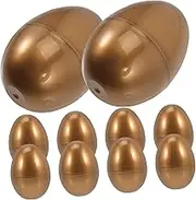UPKOCH 10pcs Egg Decoration Egg Shakers Lolly Bag Fillers Fillable Eggs Birds Eggs Decor Egg Cartons Gold Eggs Boxes with Lids Eggs Clear Fillable Egg Shape Ball Plastic Golden