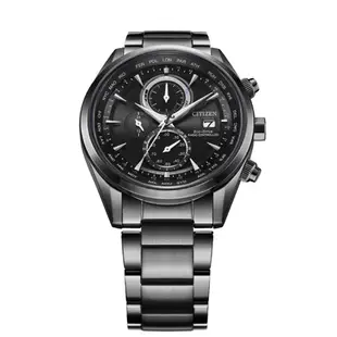 CITIZEN 星辰 空中之鷹光動能全球電波時計腕錶-黑-男錶(AT8265-81E)43mm