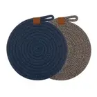Ladelle Nash Set Of 2 Rope Kitchen Trivets Blue Hot Pot Holder