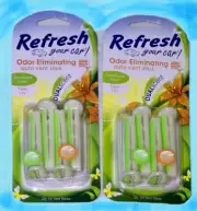 2 Refresh Your Car SunKissed Linen & Tiger Lily 8 Vent Sticks Auto Air Freshener