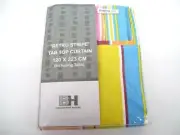 BRAMPTON HOUSE RETRO STRIPE COLOUR BLOCKOUT CURTAINS TAB TOP THERMAL LINED 120CM