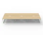 RAPIDLINE DELUXE LOOP LEG WORKSTATION Double Sided No Screen 6 Person W5400 x D1530 x H730mm Natural Oak/White