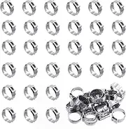 50Pcs 12.8-15.3mm Single Ear Hose Clamps, 304 Stainless Steel PEX Pinch Clamps Cinch Rings Crimping Tool Stepless Hose Clamp for Securing Pipe Hoses and Automotive