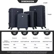 4 Piece ABS lightweight suitcase luggage with rotating wheels with TSA lock