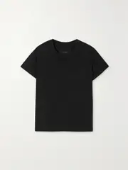 [Nili Lotan] Nili Lotan - Brady Distressed Cotton-jersey T-shirt - Black - small small Black