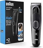 Braun Hair Clippers Series 5 5310, Hair Clippers for Men, Hair Clip from Home with 9 Length Settings, Incl. Memory SafetyLock Recall Setting, Ultra-Sharp Blades, 2 Combs,