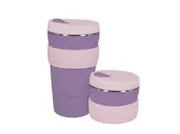 在飛比找愛料理市集優惠-dr.Si 摺疊分隔便當盒/杯 巧力杯 750ml 紫因為你