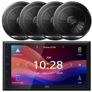 JVC KW-M695BW 1-DIN Bluetooth Radio, 4x Pioneer 6.5" 300W Max Car Audio Speakers