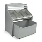 3-in-1 Toddler Size Storage Organizer with Rolling Toy Box Grey