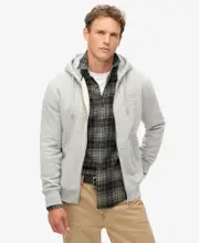Essential Logo Zip Hoodie | Athletic Grey Marle