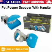 Pet Pooper Scooper With Handle Waste Cleaning Easy Pick Up Poo Grabber Picker AU
