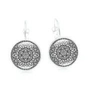 5PAIRS Retro Datura Ear Drop Earrings Alloy French Hook Earring For Women SILVER COLOR