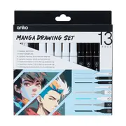 13 Pack Manga Drawing Set - Blue