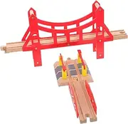 Kisangel Safe Wooden Train Track Blocks for Toddlers Pack Boys and Girls Toys Multi-Functional Railway Tracks